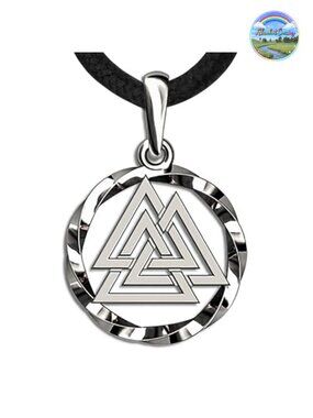 925 Sterling Silver Valknut Pendant Necklace Viking Norse Men Women 20"